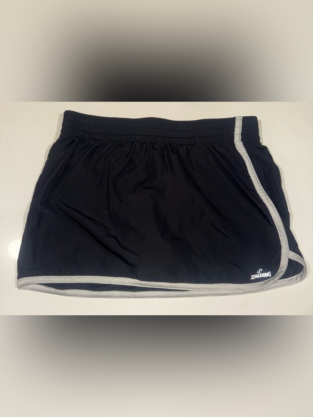 Spalding Black Athletic Shorts with Gray Trim